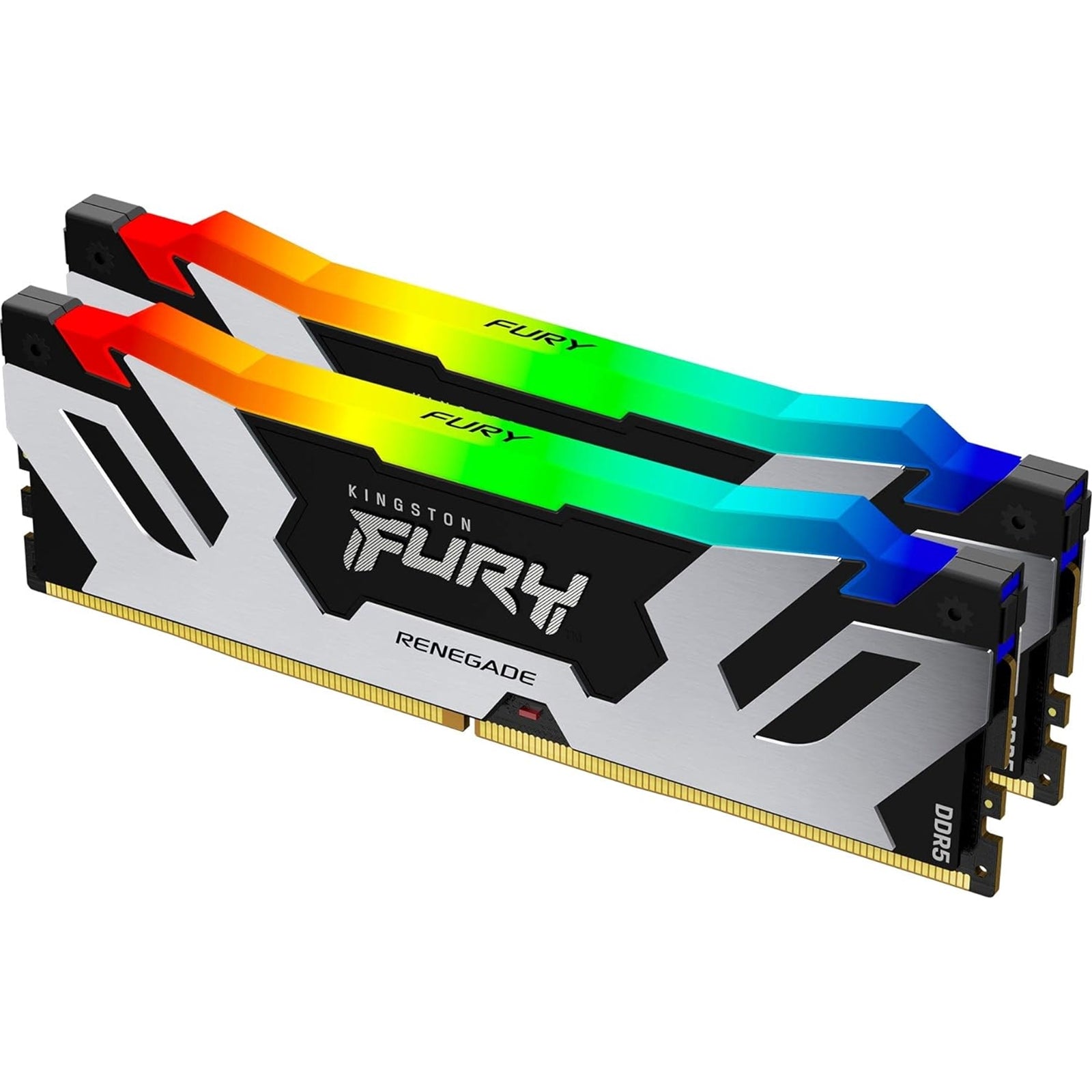 Kingston FURY Renegade RGB KF564C32RSAK2-64 64GB (32GB x2) DDR5 6400MT/s Silver/Black DIMM Kingston FURY Renegade RGB KF564C32RSAK2-64 64GB (32GB x2) DDR5 6400MT/s Silver/Black DIMM